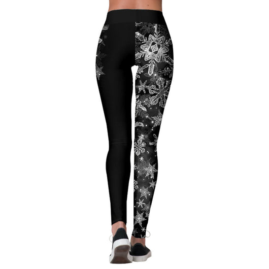 Pantalones Deportivos Yoga con Estampado Navideño de Copos de Nieve - Image 8