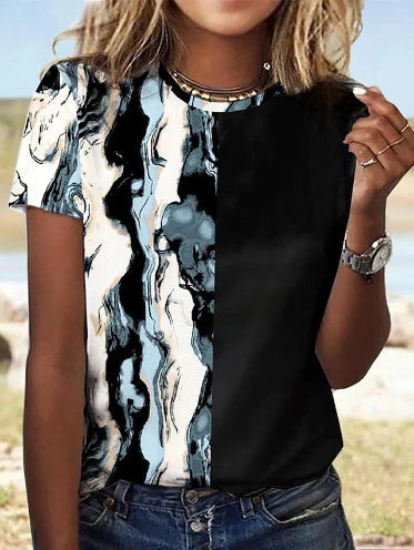 Blusa Retro Abstracta con Estampado Europeo Moderno - Image 16