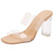 Sandalias Tacón Alto Transparente Piel de Oveja para Mujer - Verano