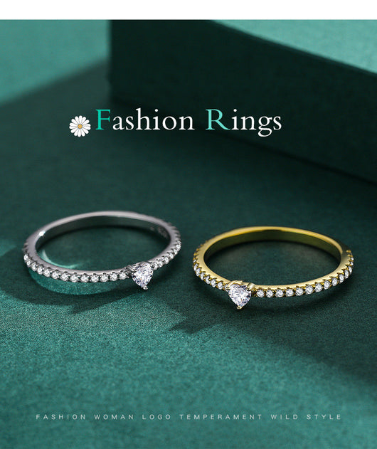 Anillo de Plata Esterlina S925 con Diamante Simulado en Forma de Corazón - Image 9