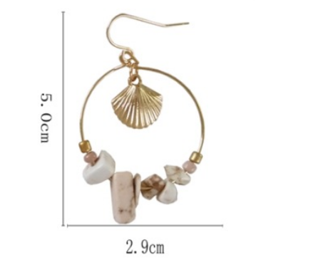 Aretes Estrella de Cinco Puntas en Metal Salvaje con Concha Marina - Image 8