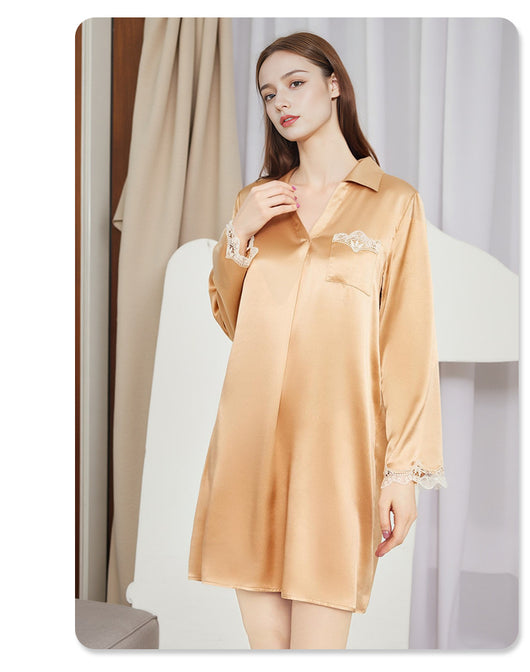 Camisón de Seda Mulberry para Mujer - Pijama Holgado y Fresco - Image 12