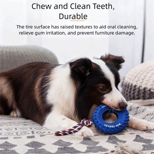 Juguete Interactivo para Perros Medianos y Grandes - Cuerda de Tracción con Llanta de Goma y Dispensador de Premios - Image 13