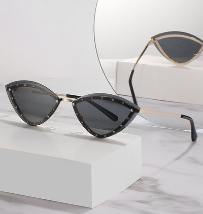Gafas de Sol Cat Eye Triangulares sin Marco para Mujer - Image 2