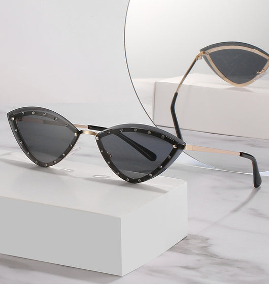 Gafas de Sol Cat Eye Triangulares sin Marco para Mujer - Image 2