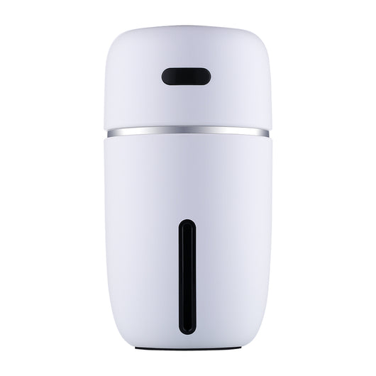 Black portable humidifier with a silver band, a power button, and a water level indicator, suitable for car or home. - Image 11