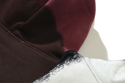Sudadera con Cierre Estampado Calavera Burgundy - Diseño Letter Print - Image 13