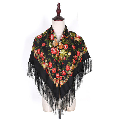 Pashmina Étnica con Flores Bordadas y Borlas - Image 28