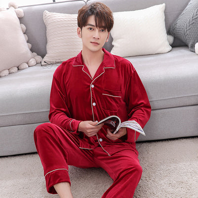 Pijama Largo de Pareja en Terciopelo Cálido para Invierno - Image 18