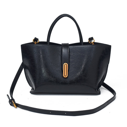 Bolso Bucket de Cuero Encerado Elegante y Portátil - Image 6