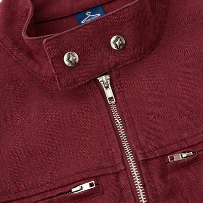 Chaqueta de Trabajo Hombre Cuello Alto Cremallera Suelta Primavera Otoño - Image 3