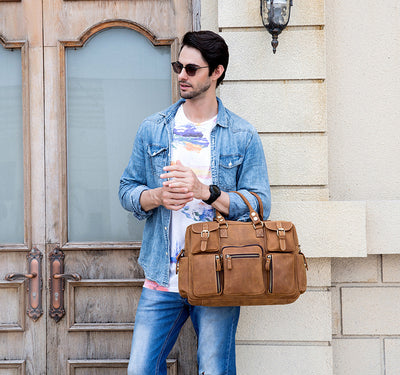 Bolsa Mensajera de Cuero Genuino Estilo Retro con Gran Capacidad para Hombre - Image 20