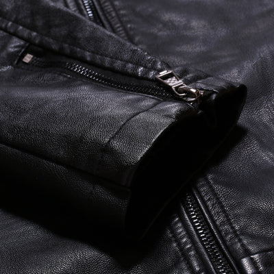 Chaqueta de Cuero PU Motociclista para Hombre - Estilo Punk Europeo con Diseño 3D Grabado - Image 8