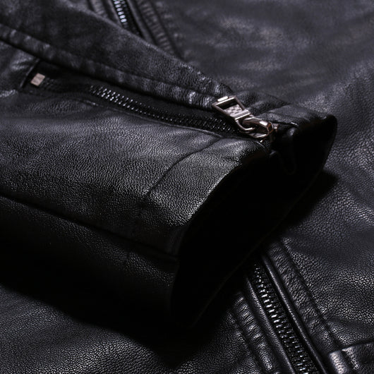 Chaqueta de Cuero PU Motociclista para Hombre - Estilo Punk Europeo con Diseño 3D Grabado - Image 8