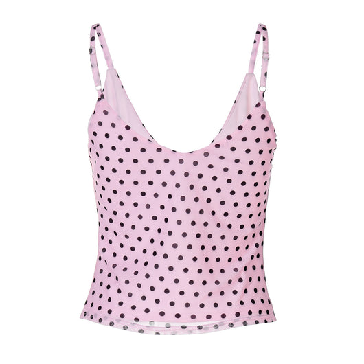 Enterizo Polka Dot Escote V Ajustado Sexy con Tirantes - Image 21