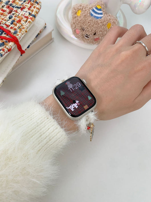 Pulsera Navideña de Peluche - Correa Festiva para Otoño e Invierno - Image 9