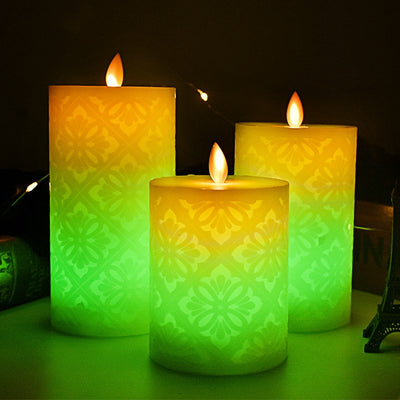 Vela LED Decorativa con Control Remoto y Patrón Hueco de 18 Funciones - Image 9