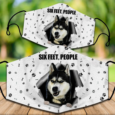 Two cotton face masks with a French Bulldog puppy peeking out, paw prints, and "French Bulldog Kisses Fix Everything" text. - Image 46