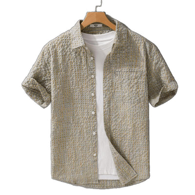 Camisa Cuadrillé Suelta Ligera para Hombre - Estilo Verano Moderno - Image 3