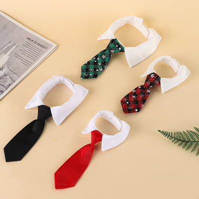 Corbata Navideña Ajustable para Mascotas con Patrón de Copos de Nieve - Image 10