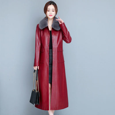 Gabardina de Cuero Fino para Mujer - Elegancia Minimalista - Image 7
