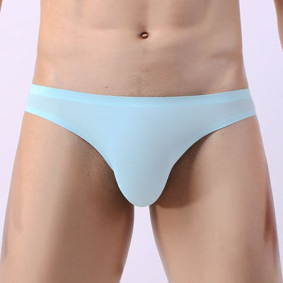 Calzoncillos Hombre Seda de Hielo Sin Costuras Rayas Cintura Baja - Image 15