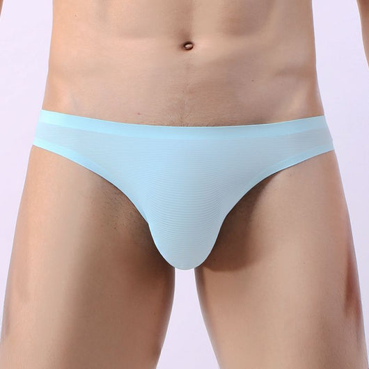 Calzoncillos Hombre Seda de Hielo Sin Costuras Rayas Cintura Baja - Image 15