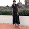 Vestido Largo Elegante con Detalles de Encaje y Volantes