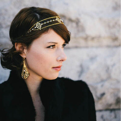 Diadema de Perlas Auspiciosas con Borlas y Cuentas Estilo Europeo y Americano - Image 4