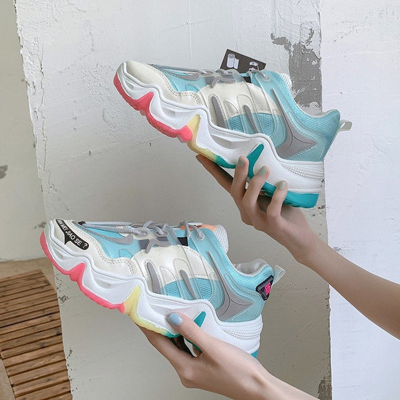 Tenis Plataforma Arcoíris - Estilo Casual Versátil