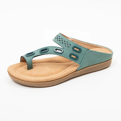 Zapatos Casuales Planos para Mujer con Costura de Cuero y Metal - Image 8