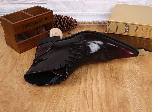 Botas de Cuero Puntiagudas Estilo Coreano Lujo Ligero para Hombre - Image 12