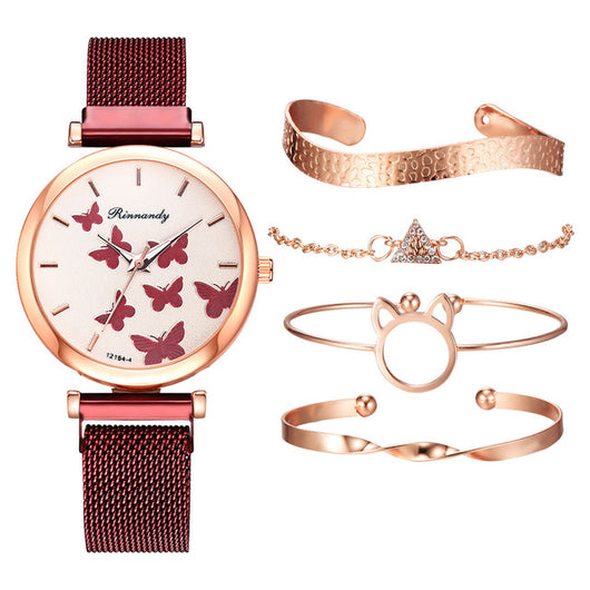 Set de Reloj de Cuarzo con Esfera de Mariposa - Image 17