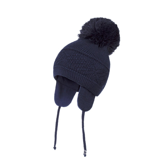 Gorro Tejido Liso con Pompón Peludo Extragrande - Image 3