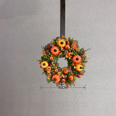 Corona Decorativa Cosecha de Calabaza - Decoración Otoñal para Puerta Principal - Image 9