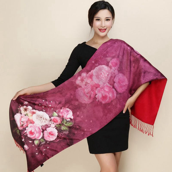 Pashmina de Seda Larga - Chal Elegante Versátil