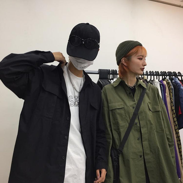 Chaqueta Cardigan Harajuku Retro Unisex - Estilo Street Casual Oversized