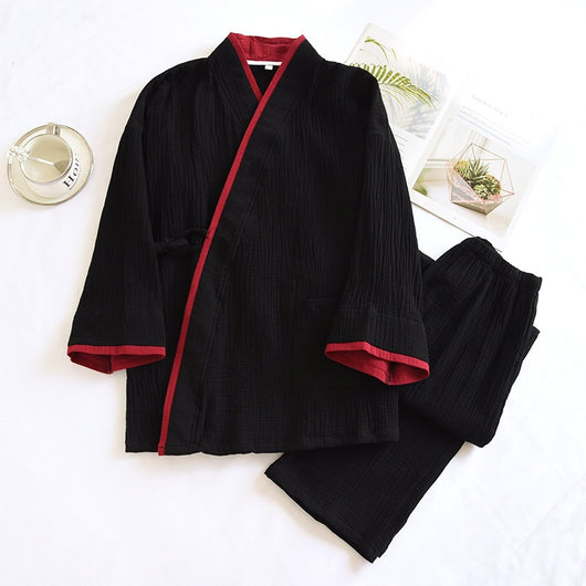 Pijama Kimono Hanfu de Algodón Puro para Hombre - Image 20