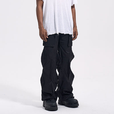 Pantalones Sueltos Acampanados con Diamantes para Hombre