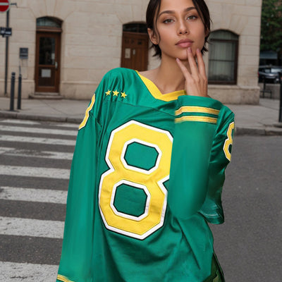 Playera Deportiva Suelta de Contraste de Color con Secado Rápido