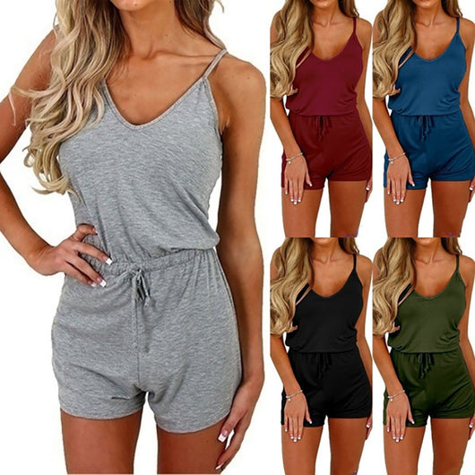 Jumpsuit Casual sin Mangas con Cordones para Mujer