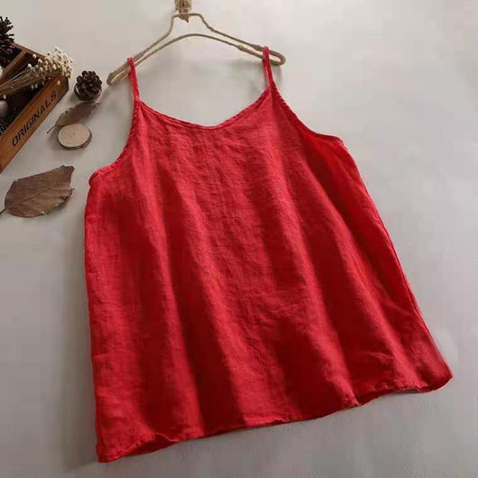 Camiseta Suelta de Algodón y Lino para Mujer - Estilo Literario Casual - Image 9