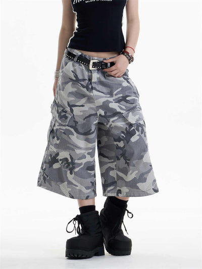 Pantalones Cargo Anchos Estilo Camuflaje Retro para Mujer - Image 8