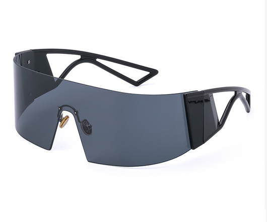 White one-piece cycling sunglasses with mirrored silver lenses and a sporty, futuristic design. - Image 5