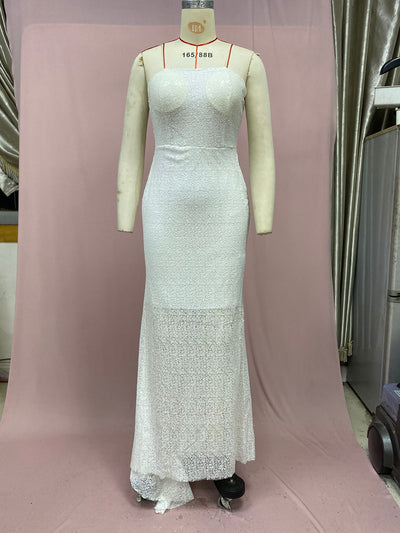 Vestido Elegante Ajustado con Lentejuelas Blancas para Mujer - Image 15
