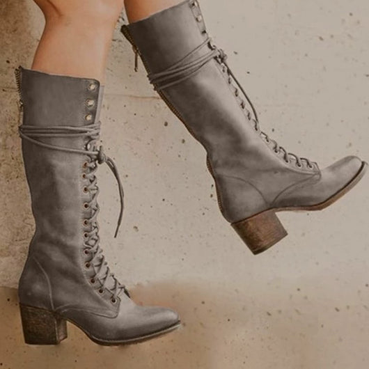 Botas de Mujer con Cordones y Tacón Grueso - Image 3