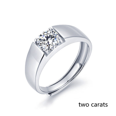 Anillo de Plata Esterlina para Hombre con Moissanita Blanca - Image 14