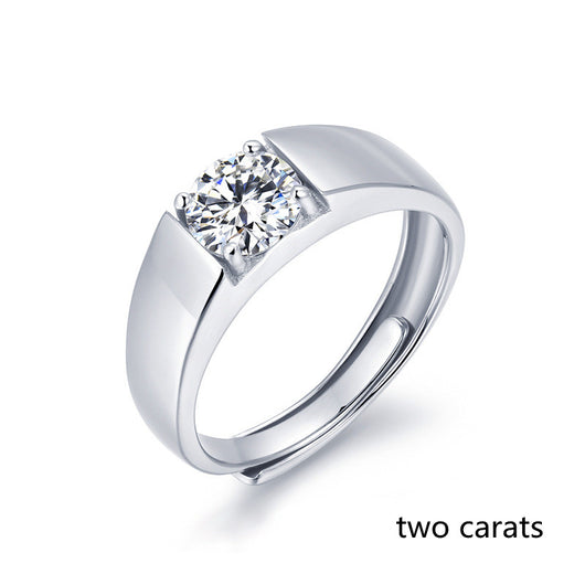 Anillo de Plata Esterlina para Hombre con Moissanita Blanca - Image 14