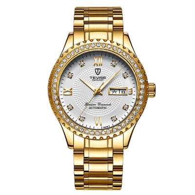 Relojes de Pareja Minimalistas Dorados con Diamantes - Cuarzo Elegante - Image 6
