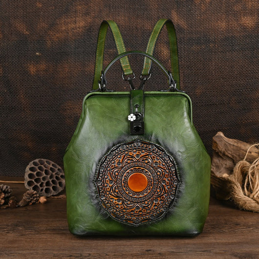 Mochila Retro para Viajes con Diseño en Relieve para Mujer - Image 9